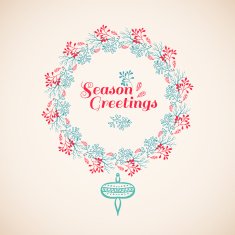 Christmas wreath drawn