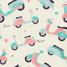 Bikes seamless pattern