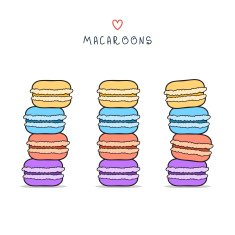 Set of isolated colorful doodle macaroon Sketch macaroon N2