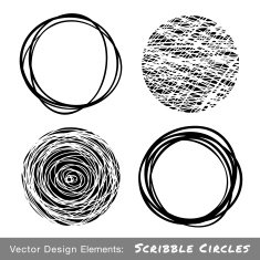Set of Hand Drawn Scribble Circles N7