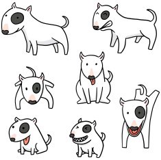 vector set of dog bull terrier N2