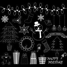 Chalkboard Christmas Doodles Collections