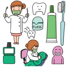 vector set of dentist and tooth care N3