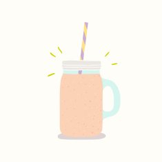 Vector hand drawn smoothie jar with handle
