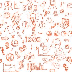 Business doodles seamless pattern vector illustration N4