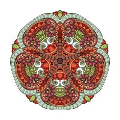 Vector Beautiful Deco Colored Contour Star Patterned Design Element
