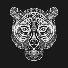 Zentangle stylized White Tiger face Hand Drawn doodle vector il