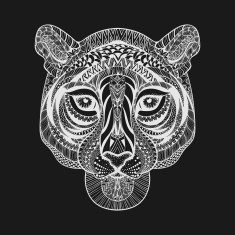 Zentangle stylized White Tiger face Hand Drawn doodle vector il