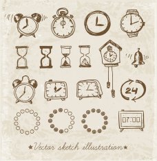 Set of doodle sketch watches N2