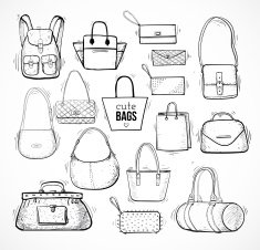 Sketches of bags Vector fashion illustratio N4