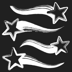 Vector grunge set of shooting stars