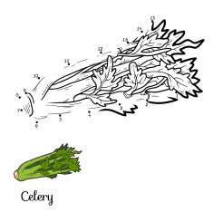 Numbers game fruits and vegetables (celery)