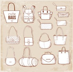 Sketches of bags Vector fashion illustratio N5