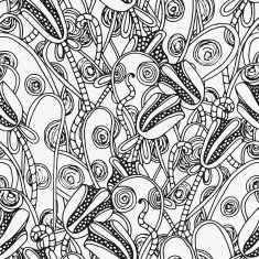 Seamless floral doodle background pattern in vector N3