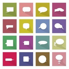 Collection of 16 Thought Bubbles Icons Banner