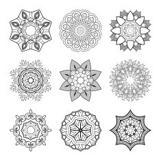 Vector Set of Beautiful Deco Mandalas