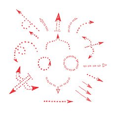 set of hand drawn arrows vector
