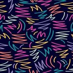 Retro 80s doodle pattern background