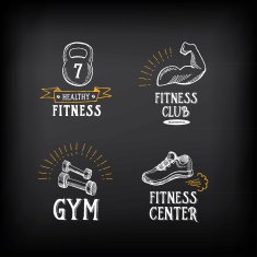Gym and fitness club logo design sport badge N5