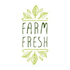 Farm fresh - product label on white background