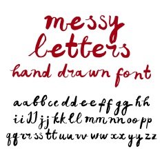 Brush hand drawn vector font N3