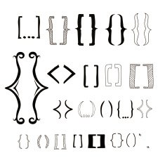 different hand drawn brackets Bracket icons set N2