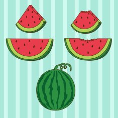 Cartoon Watermelon Set