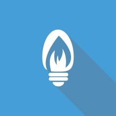 Icon Light bulb with a long shadow N2