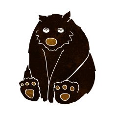 cartoon unhappy black bear N8