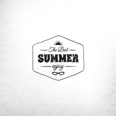 Retro summer label doodle sketch style vintage calligraphic design card N3