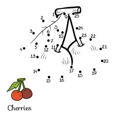 Numbers game fruits and vegetables (cherry)