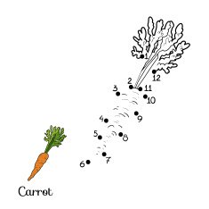 Numbers game fruits and vegetables (carrot)