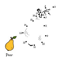 Numbers game fruits and vegetables (pear)