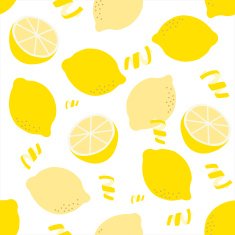 Seamless lemon pattern on white background
