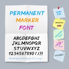 Sticker paper permanent marker font
