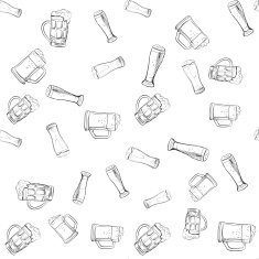 doodle beer glasses pattern N3