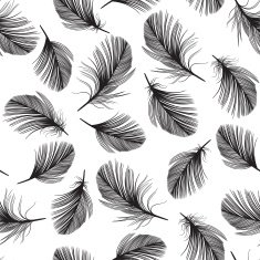 Seamless pattern with hand-drawn feathers N2