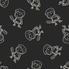 caveman doodle seamless pattern background N2