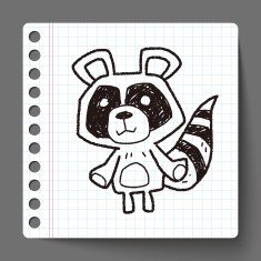 raccoon doodle N14