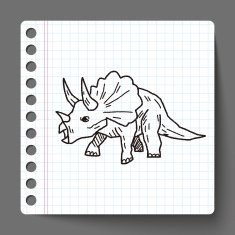 Triceratops dinosaur doodle N12