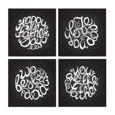 Hand-sketched typographic elements on chalkboard background N4
