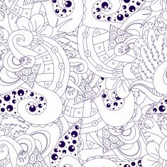 Cute fantasy doodle pattern with seamless in swatch panel