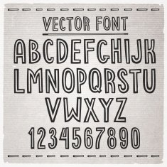 Hand drawn font Vector alphabet N2