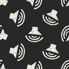 doodle Sound seamless pattern background N5