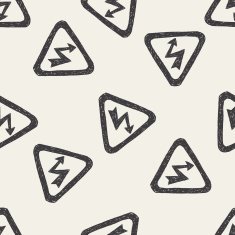 High Voltage sign doodle seamless pattern background N2
