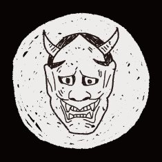 Japan ghost mask doodle N5