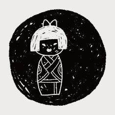 Japanese doll doodle N12
