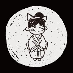 Japanese woman doodle N4