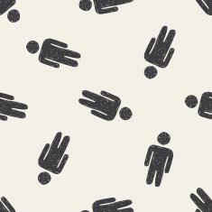 man doodle seamless pattern background N4