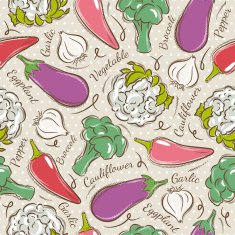 pattern with pepper eggplant cauliflower and broccoli